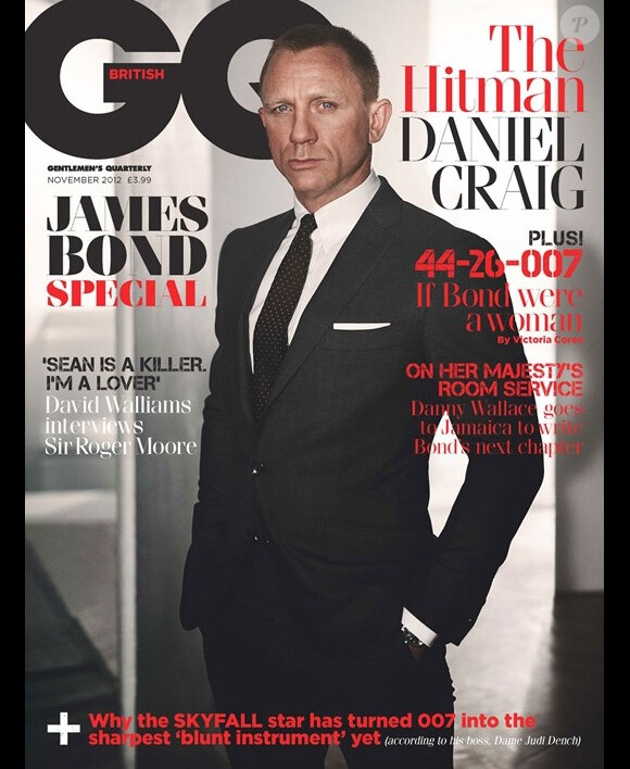 50 ans de James Bond : Daniel Craig en couverture du GQ anglais, novembre 2012.