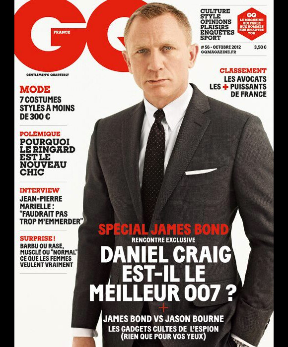 Daniel Craig en couverture du GQ français, octobre 2012.
