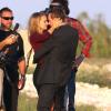 Natalie Portman et Michael Fassbender sur le tournage du film, provisoirement sans titre de Terrence Malick, à Austin au Texas le 9 octobre 2012