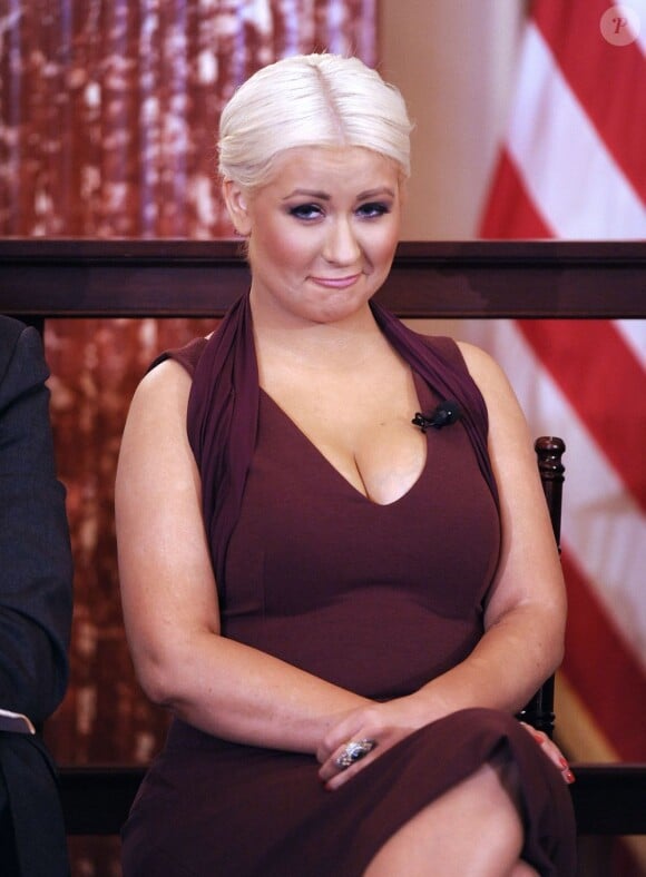 Christina Aguilera, ambassadrice du programme contre la faim dans le monde des Nations Unis, reçoit l'award George McGovern au département d'État à Washington. Le 3 octobre 2012.