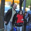 Pep Guardiola, ex-entraîneur du FC Barcelone heureux accompagne sa fille Maria à l'école le 11 octobre 2012 à New York