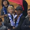 Yannick Noah et son fils Joalukas lors du match de l'équipe de France face à la Biélorussie le 11 septembre 2012 à Saint-Denis au Stade de France