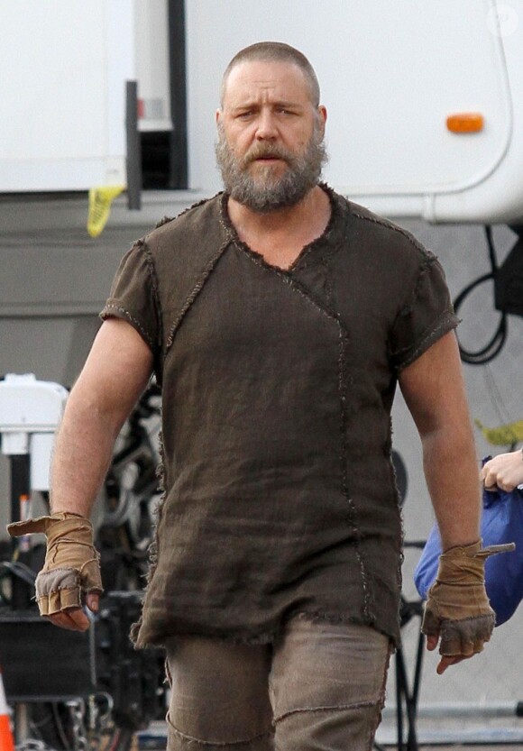 Russell Crowe sur le tournage de Noah le 18 octobre 2012