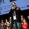 Eric Cantona a remis le Prix Lumière au réalisateur Ken Loach, à Lyon le 20 octobre 2012.
