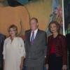 Carmen Cervera, baronne Thyssen, avec le roi Juan Carlos et la reine Sofia d'Espagne lors du 20e anniversaire du Musée Thyssen à Madrid le 8 octobre 2012.