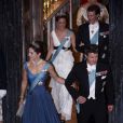 La princesse Mary et le prince Frederik de Danemark, et la princesse Marie et le prince Joachim à leur arrivée à Fredensborg pour le dîner officiel en l'honneur du couple présidentiel slovaque, le 23 octobre 2012.