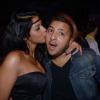Ayem Nour et Kamel Djibaoui lors de la soirée Hollywood Girls 2, au duplex à Paris, le 26 octobre 2012 - Et un petit bisou pour Kamel !