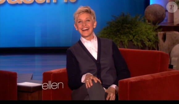 Elle DeGeneres sur le plateau de son talk show diffusé sur ABC au mois d'octobre 2012.