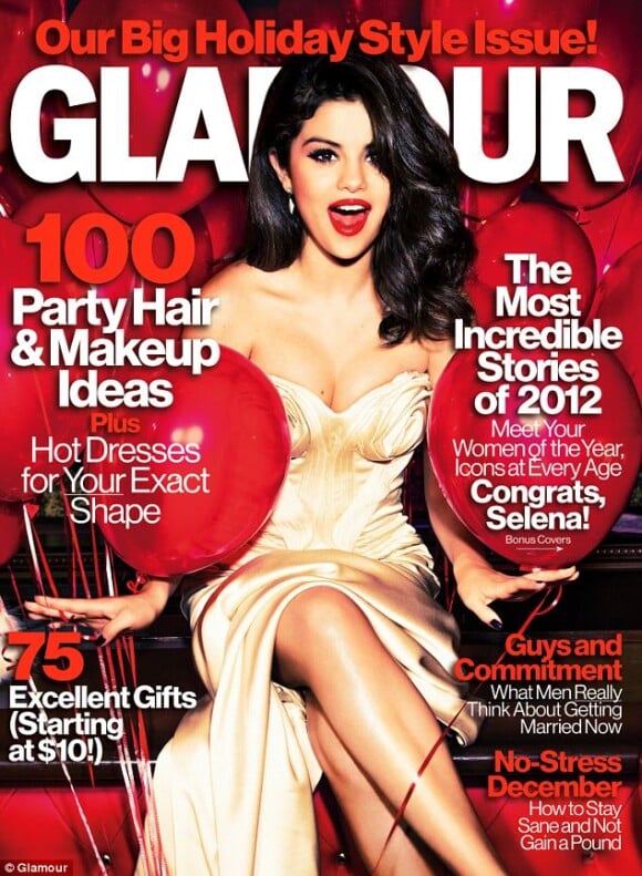 Selena Gomez en couverture du numéro de décembre 2012 du Glamour US.