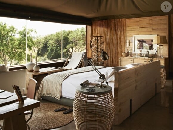 Illustration de la chambre de l'hôtel Faru Faru Lodge où Jessica Biel et Justin Timberlake ont passé leur lune de miel en Tanzanie