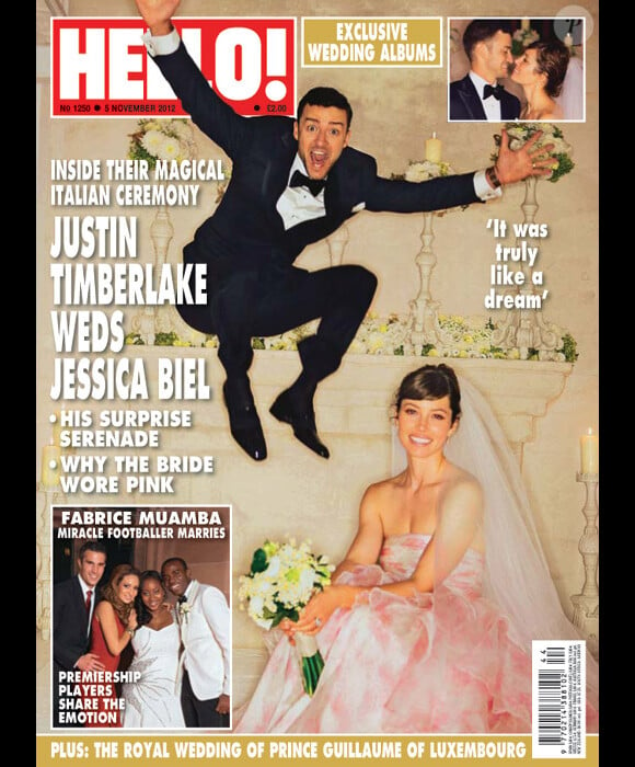 Couverture de Hello Magazine avec Jessica Biel et Justin Timberlake