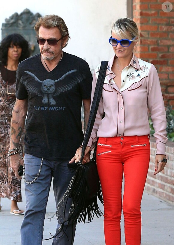 Johnny et Laeticia Hallyday lors d'une séance shopping à Pacific Palisades le 27 Septembre 2012 à Los Angeles