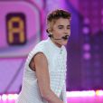 Justin Bieber en pleine performance lors du défilé Victoria's Secret au 69th Regiment Armory. New York, le 7 novembre 2012.