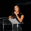 Eva Longoria s'exprime à la tribune au gala Annual Latino Entrepreneur of the Year Awards à Long Beach le 8 novembre 2012.