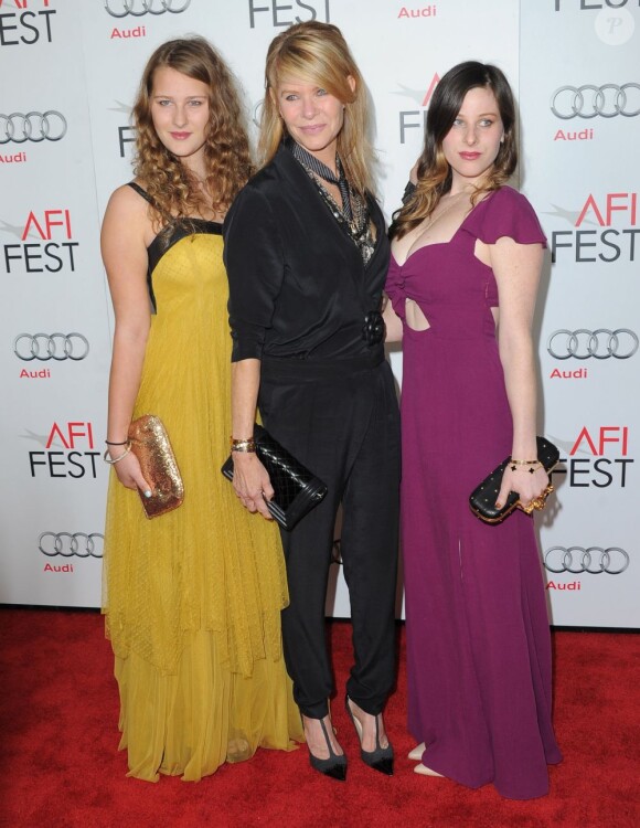 Kate Capshaw et ses filles lors de la projection du film Lincoln, dans le cadre du festival de l'AFI à Los Angeles le 8 novembre 2012