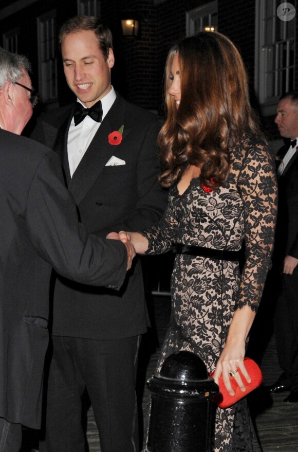 Kate Middleton et le prince William pour le 600e anniversaire de l'université de St. Andrew à Londres, le 8 novembre 2012.