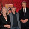 Claude Lelouch entouré de Pierre Godé et sa femme au théâtre de la Gaîté Montparnasse pour un concert du pianiste Dimitri Naïditch à Paris le 19 novembre 2012