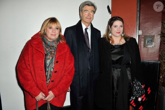 Michele Bernier et sa fille Charlotte Gaccio avec Pierre Godé au théâtre de la Gaîté Montparnasse pour un concert du pianiste Dimitri Naïditch à Paris le 19 novembre 2012