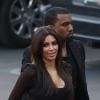 Kim Kardashian et Kanye West arrivent sur le plateau de l'émission The X Factor. Los Angeles, le 21 novembre 2012.