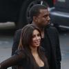 Kim Kardashian et Kanye West arrivent sur le plateau de l'émission The X Factor. Los Angeles, le 21 novembre 2012.