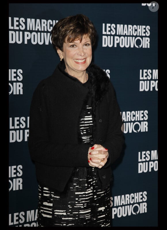 Catherine Laborde, rayonnante, lors de l'avant-première du film "Les marches du pouvoir" à l'UGC Normandie, à Paris le 18 octobre 2011.