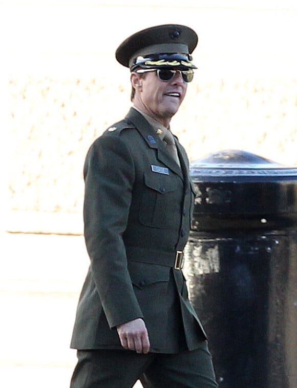 Tom Cruise en plein tournage d'All You Need Is Kill, le 25 novembre 2012.