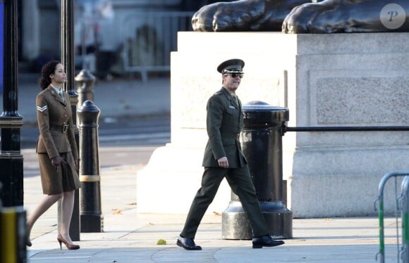 Tom Cruise sur le tournage de son film All You Need is Kill à Londres, le 25 novembre 2012.