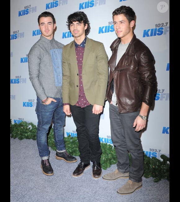 Les Jonas Brothers lors du KIIS FM Jingle Ball 2012 au Nokia Theatre, à Los Angeles, le 1er décembre 2012.