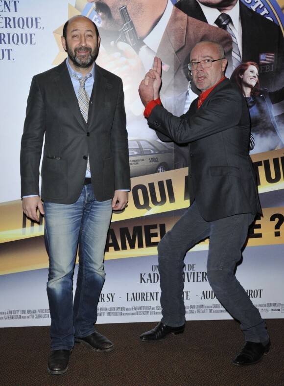 Kad Merad et Olivier Baroux lors de l'avant-première du film Mais qui a re-tué Pamela Rose ? le 2 décembre 2012 à Paris