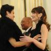 French First lady Carla Bruni-Sarkozy receives Former top model Farida Khelfa at a state dinner in honor of South African President at the Elysee Palace, in Paris, France on March 2, 2011. Photo by Nicolas Gouhier/ABACAPRESS.COM02/03/2011 - Paris