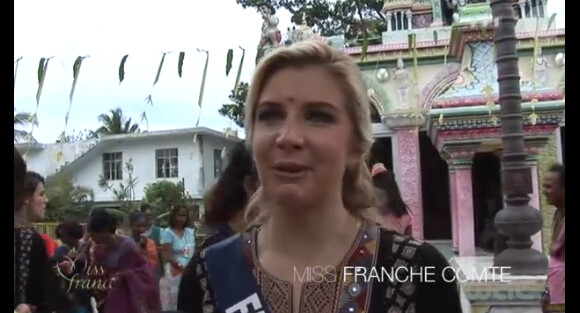 Miss Franche Compté durant son séjour à l'île Maurice à la fin du mois de novembre 2012 avant l'élection Miss France 2013 le samedi 8 décembre 2012 sur TF1