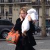 Julie Depardieu et son petit garçon Alfred surpris le 6 décembre 2012 dans les rues de Paris après une visite chez le pédiatre