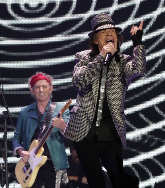 Mick Jagger lors d'un concert des Rolling Stones à Londres le 25 novembre 2012.