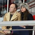 Catalina Denis et son mari Alexandre lors du match entre le PSG et Lyon le 16 décembre 2012 au Parc des Princes (victoire 1-0 du PSG) à Paris