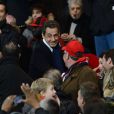 Nicolas Sarkozy lors du match entre le PSG et Lyon le 16 décembre 2012 au Parc des Princes (victoire 1-0 du PSG) à Paris