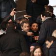 Nicolas Sarkozy lors du match entre le PSG et Lyon le 16 décembre 2012 au Parc des Princes (victoire 1-0 du PSG) à Paris