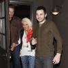 Christina Aguilera sort d'un restaurant avec son petit ami Matthew Rutler et Blake Shelton à West Hollywood, le 5 novembre 2012.
