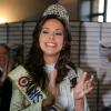 Marine Lorphelin, Miss France 2013, de retour dans sa ville natale, Charnay-les-Macon en Bourgogne, le 19 décembre 2012
