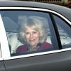 Camilla Parker Bowles arrivant à Buckingham Palace pour le déjeuner de Noël organisé par la reine Elizabeth II, à Londres, le 19 décembre 2012
