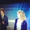 Lorie et le Taulier Johnny Hallyday, lors de l'enregistrement de l'émission spéciale Jean-Jacques Goldman, qui sera diffusée courant Janvier sur TF1 !