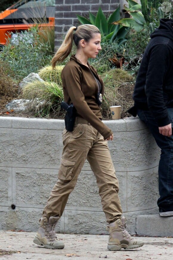 Elsa Pataky sur le tournage de Fast and Furious 6 à Los Angeles le 2 décembre 2012