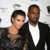 La jolie Kim Kardashian, enceinte, et son petit ami Kanye West fêtent le Nouvel An à la boîte de nuit 1 OAK au Mirage à Las Vegas, le 31 décembre 2012.