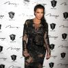 Kim Kardashian, enceinte, et son petit ami Kanye West fêtent le Nouvel An à la boîte de nuit 1 OAK au Mirage à Las Vegas, le 31 décembre 2012.