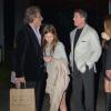 Sylvester Stallone, sa femme Jennifer Flavin, et leurs filles Sophia, Sistine et Scarlet sortent du restaurant Boa Steakhouse à West Hollywood. Le 5 janvier 2013. L'acteur discute avec un ami à la sortie du restaurant.