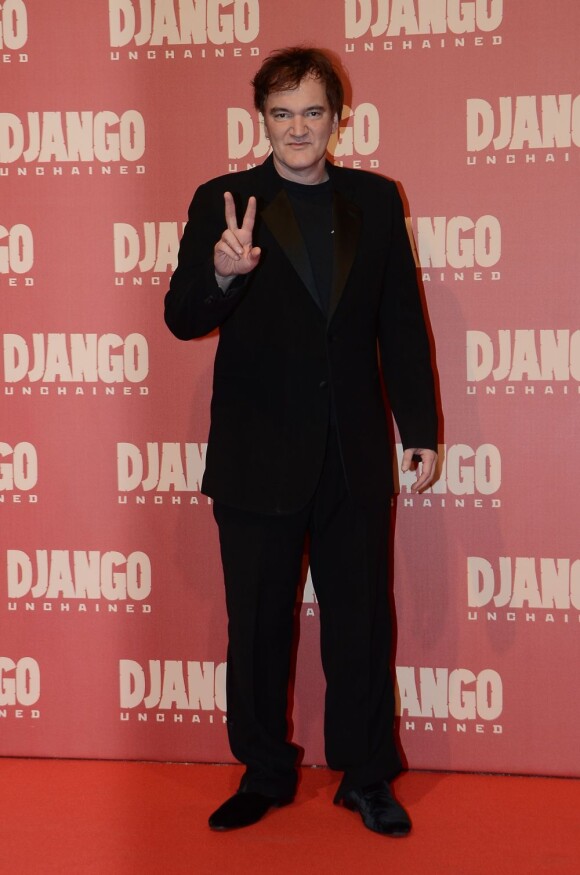 Quentin Tarantino tête d'affiche à la première du film Django Unchained à Rome, le 4 janvier 2013.