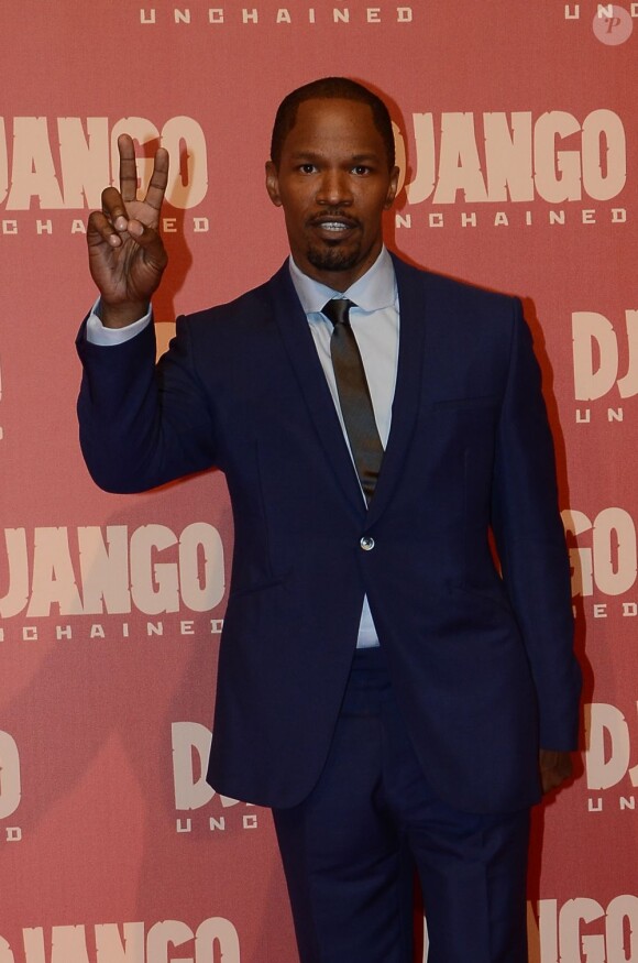 Jamie Foxx est classieux à la première du film Django Unchained à Rome, le 4 janvier 2013.