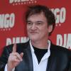 Quentin Tarantino face aux photographes avant la première du film Django Unchained à Rome, le 4 janvier 2013.