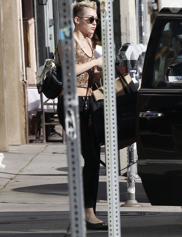 Miley Cyrus et son petit ami Liam Hemsworth font du shopping à West Hollywood, le 7 janvier 2013.