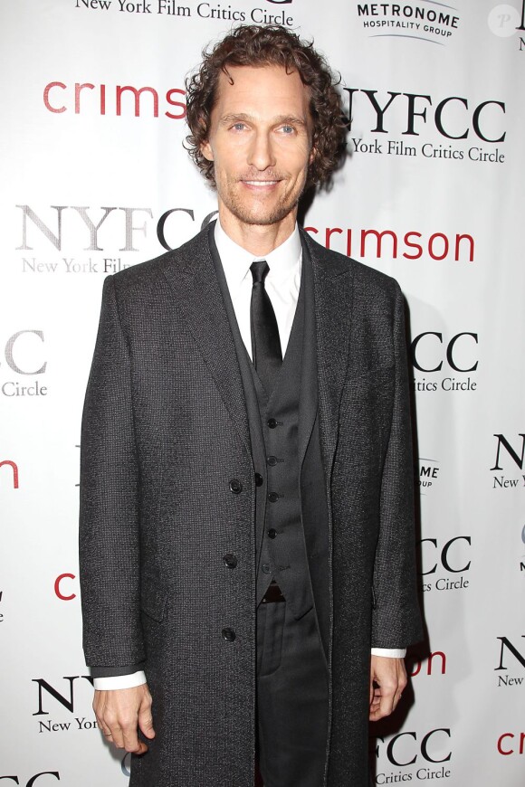 Matthew McConaughey élégant et amaigri à la soirée des New York Film Critics Circle Awards, le 7 janvier 2013.