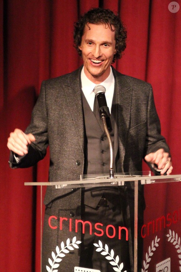 Matthew McConaughey honoré par un prix du meilleur acteur dans un second rôle lors de la soirée des New York Film Critics Circle Awards, le 7 janvier 2013.